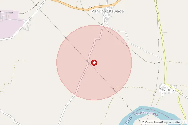 Map showing approximate area covered by Pincode 442502 — Cementnagar S.O, Chandrapur