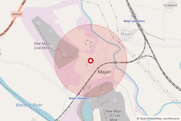Map showing approximate area covered by Pincode 442503 — Kuchana B.O, Chandrapur