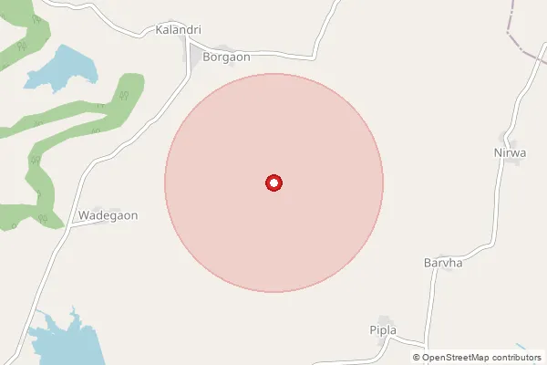 Map showing approximate area covered by Pincode 442605 — Amirza B.O, Gadchiroli