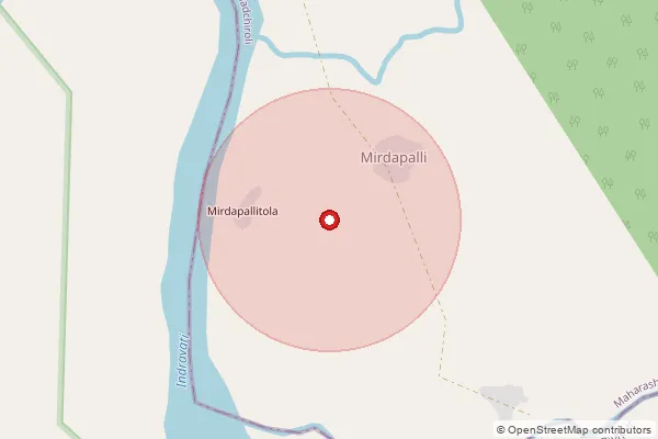 Map showing approximate area covered by Pincode 442710 — Kandoli B.O, Gadchiroli