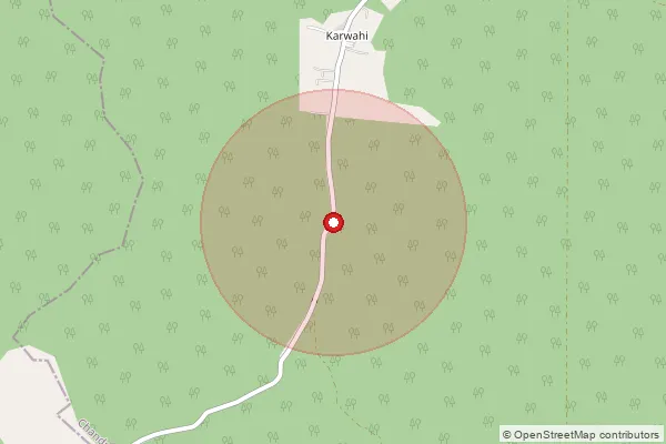 Map showing approximate area covered by Pincode 442901 — Ballarpur Paper Mill S.O, Chandrapur