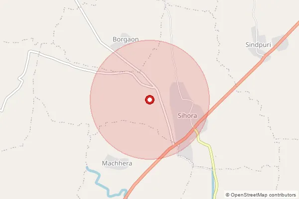 Map showing approximate area covered by Pincode 442903 — Bhisi B.O, Chandrapur