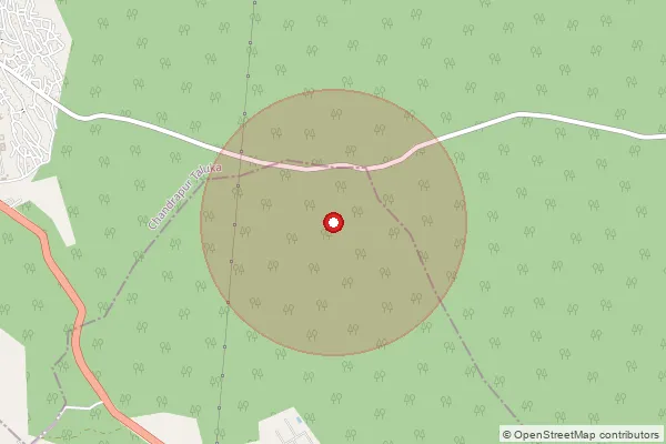 Map showing approximate area covered by Pincode 442905 — Bhedoda B.O, Chandrapur