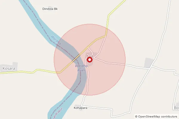 Map showing approximate area covered by Pincode 442907 — Chikani B.O, Chandrapur