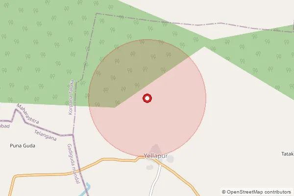 Map showing approximate area covered by Pincode 442908 — Nandpa B.O, Chandrapur