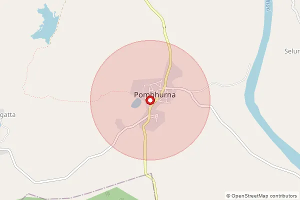 Map showing approximate area covered by Pincode 442918 — Kasargatta B.O, Gadchiroli