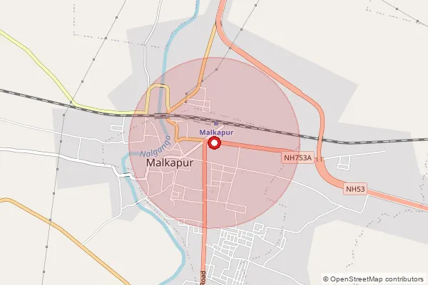 Map showing approximate area covered by Pincode 443112 — Dharangaon S.O (Buldhana), Buldhana