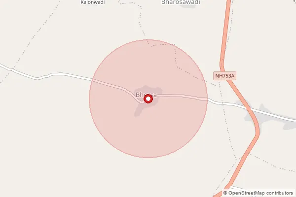 Map showing approximate area covered by Pincode 443201 — Ambashi B.O, Buldhana