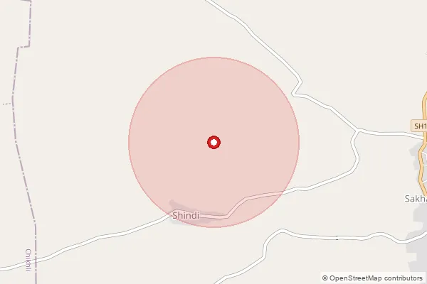 Map showing approximate area covered by Pincode 443202 — Daregaon B.O, Buldhana