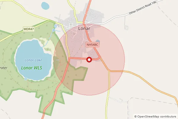 Map showing approximate area covered by Pincode 443302 — Hirdao B.O, Buldhana