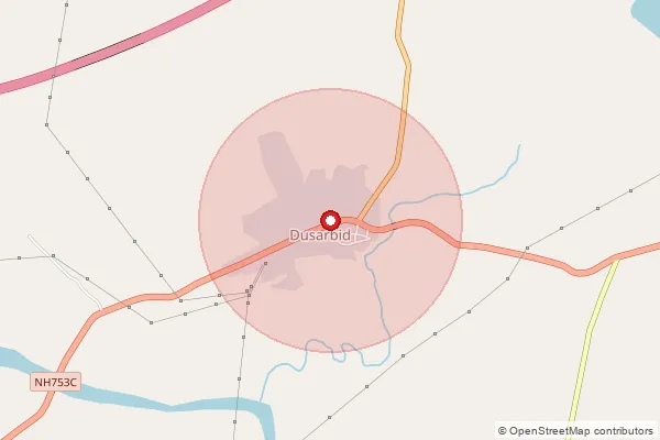 Map showing approximate area covered by Pincode 443308 — Jambhora B.O, Buldhana