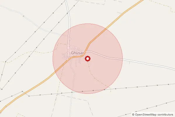 Map showing approximate area covered by Pincode 444003 — Ghusar B.O, Akola