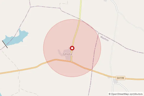 Map showing approximate area covered by Pincode 444107 — Anbhora B.O, Akola