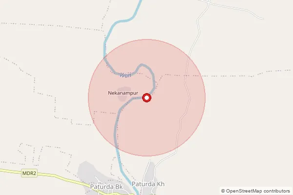 Map showing approximate area covered by Pincode 444201 — Kavthal B.O, Buldhana