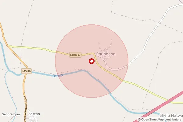 Map showing approximate area covered by Pincode 444202 — Bodkha B.O, Buldhana