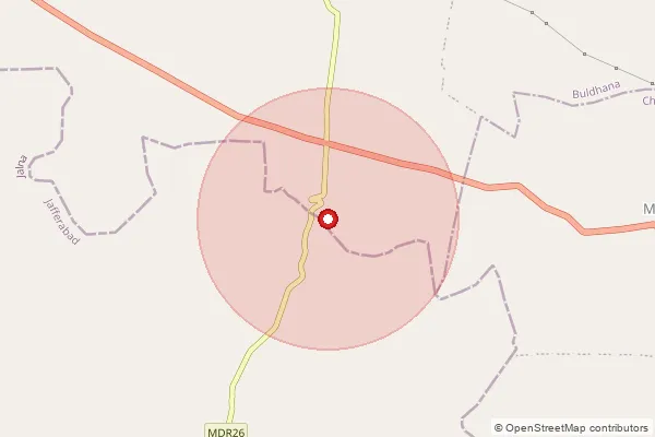 Map showing approximate area covered by Pincode 444303 — Khamgaon H.O, Buldhana