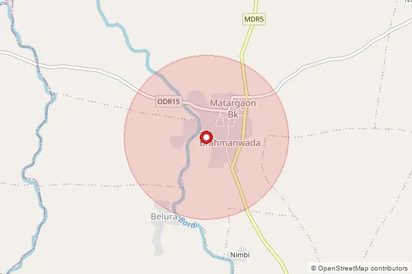Map showing approximate area covered by Pincode 444304 — Matergaon S.O, Buldhana