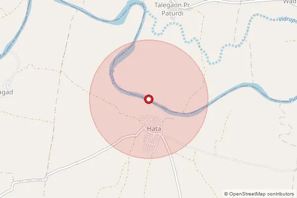 Map showing approximate area covered by Pincode 444311 — Karanja Ramzanpur B.O, Akola