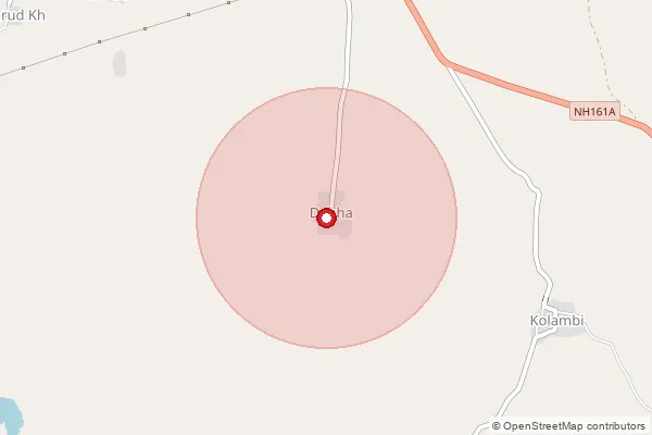 Map showing approximate area covered by Pincode 444403 — Mendra B.O, Washim