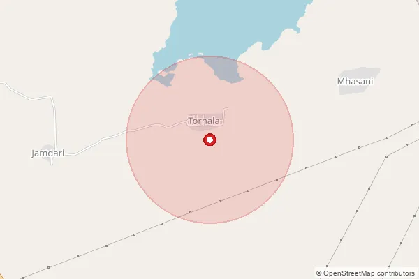 Map showing approximate area covered by Pincode 444404 — Dhanora Ghatge  B.O, Washim