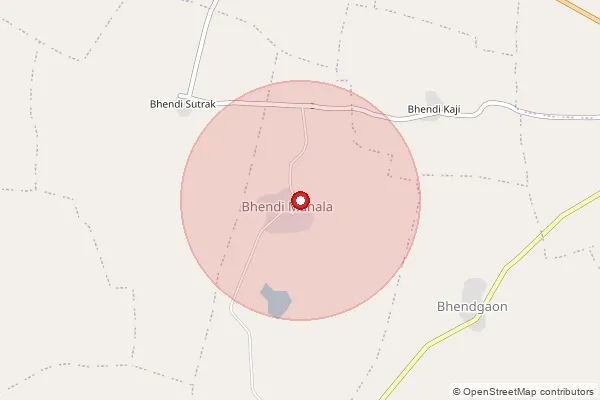 Map showing approximate area covered by Pincode 444407 — Kherda Bhagai B.O, Akola