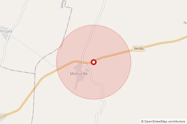 Map showing approximate area covered by Pincode 444505 — Bhatumara B.O, Washim