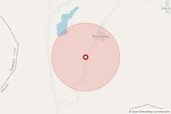 Map showing approximate area covered by Pincode 444506 — Loni Sm B.O, Washim