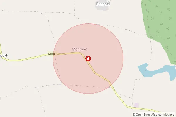 Map showing approximate area covered by Pincode 444702 — Chakarda B.O, Amravati