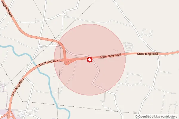 Map showing approximate area covered by Pincode 444705 — Dhanegaon B.O, Amravati