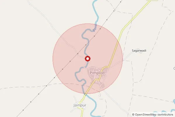 Map showing approximate area covered by Pincode 444706 — Jainpur B.O, Amravati