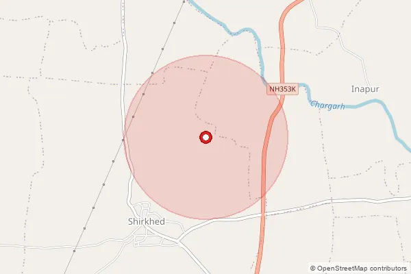 Map showing approximate area covered by Pincode 444707 — Dapori Khurd B.O, Amravati