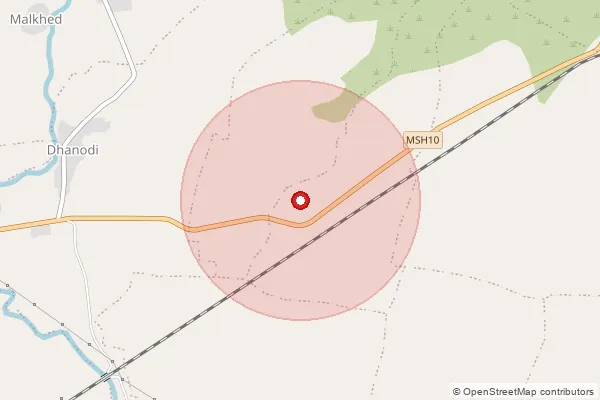 Map showing approximate area covered by Pincode 444710 — Talegaon Dashasar S.O, Amravati