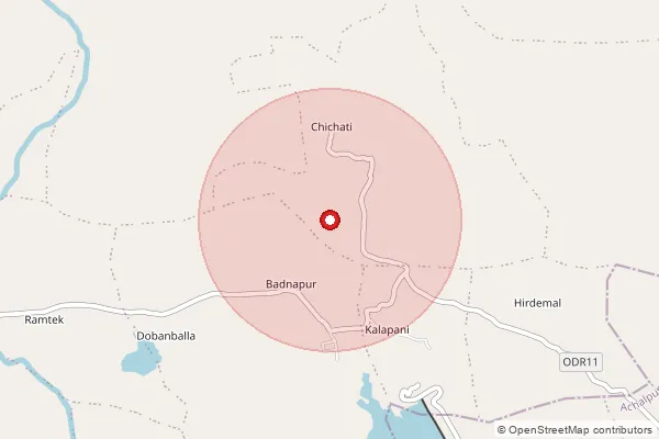 Map showing approximate area covered by Pincode 444717 — Ambapati B.O, Amravati