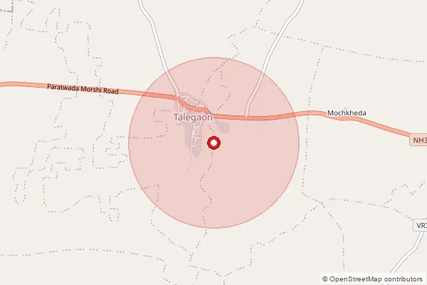 Map showing approximate area covered by Pincode 444723 — Belaj B.O, Amravati