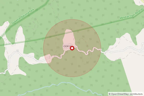 Map showing approximate area covered by Pincode 444807 — Salona B.O, Amravati