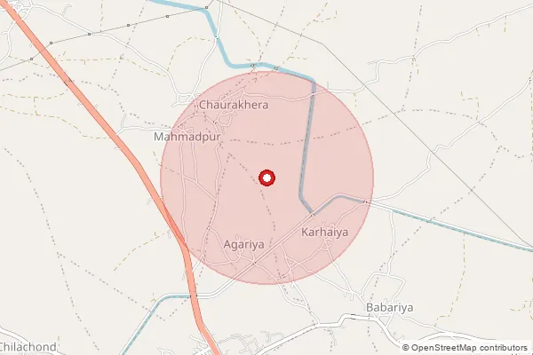 Map showing approximate area covered by Pincode 444813 — Hatru B.O, Amravati