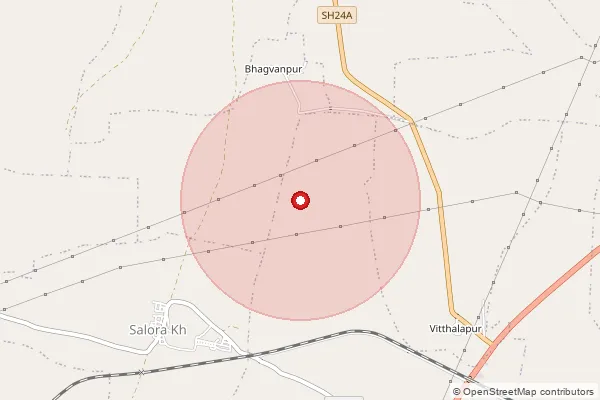 Map showing approximate area covered by Pincode 444901 — Brahmanwada Gov B.O, Amravati