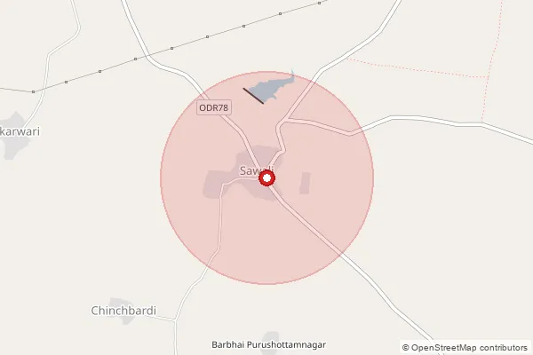 Map showing approximate area covered by Pincode 445106 — Ayata B.O, Yavatmal