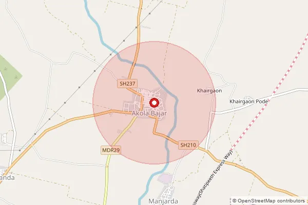 Map showing approximate area covered by Pincode 445109 — Kolambi B.O, Yavatmal