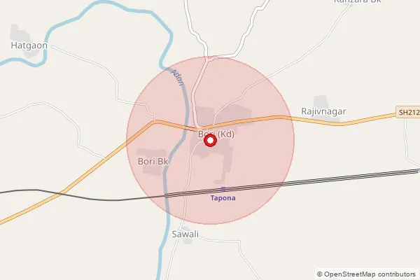 Map showing approximate area covered by Pincode 445201 — Borgaon (Linga ) B.O, Yavatmal