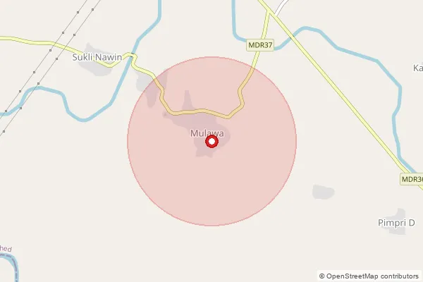 Map showing approximate area covered by Pincode 445211 — Palsi B.O, Yavatmal