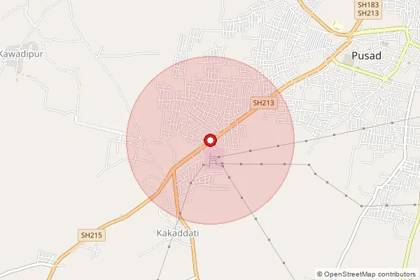 Map showing approximate area covered by Pincode 445215 — Dhansal B.O, Yavatmal