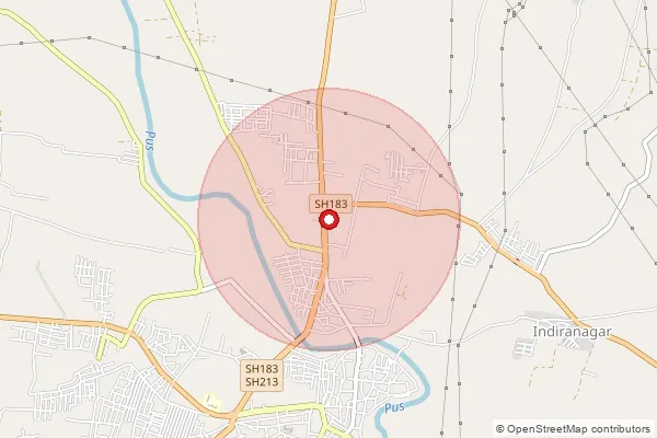 Map showing approximate area covered by Pincode 445216 — P.N.C. Pusad S.O, Yavatmal