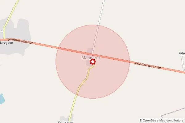 Map showing approximate area covered by Pincode 445303 — Chinchmandal B.O, Yavatmal