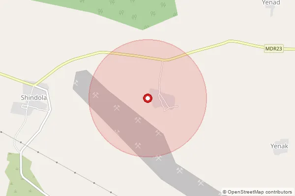 Map showing approximate area covered by Pincode 445307 — Chikparam B.O, Yavatmal