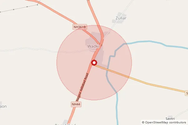 Map showing approximate area covered by Pincode 445308 — Pimpalapur B.O, Yavatmal