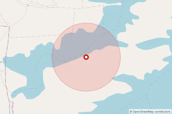 Map showing approximate area covered by Pincode 450110 — Bhagwanpura B.O, East Nimar