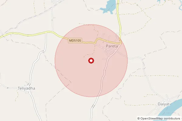 Map showing approximate area covered by Pincode 450332 — Manjrodkala B.O, Burhanpur