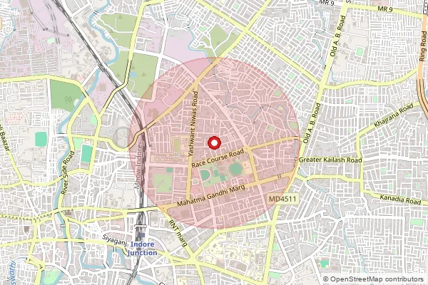 Map showing approximate area covered by Pincode 450551 — Attar B.O, East Nimar