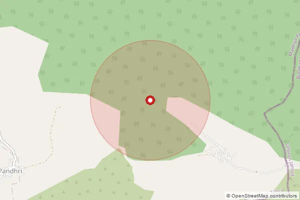 Map showing approximate area covered by Pincode 450661 — Diwal B.O, East Nimar